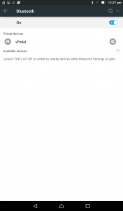bluetooth - vpedal - paired